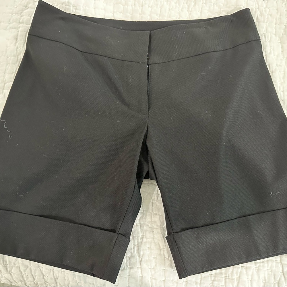 Karen Kane Black Bermudas with Tailored Fit and Folded Cuffs